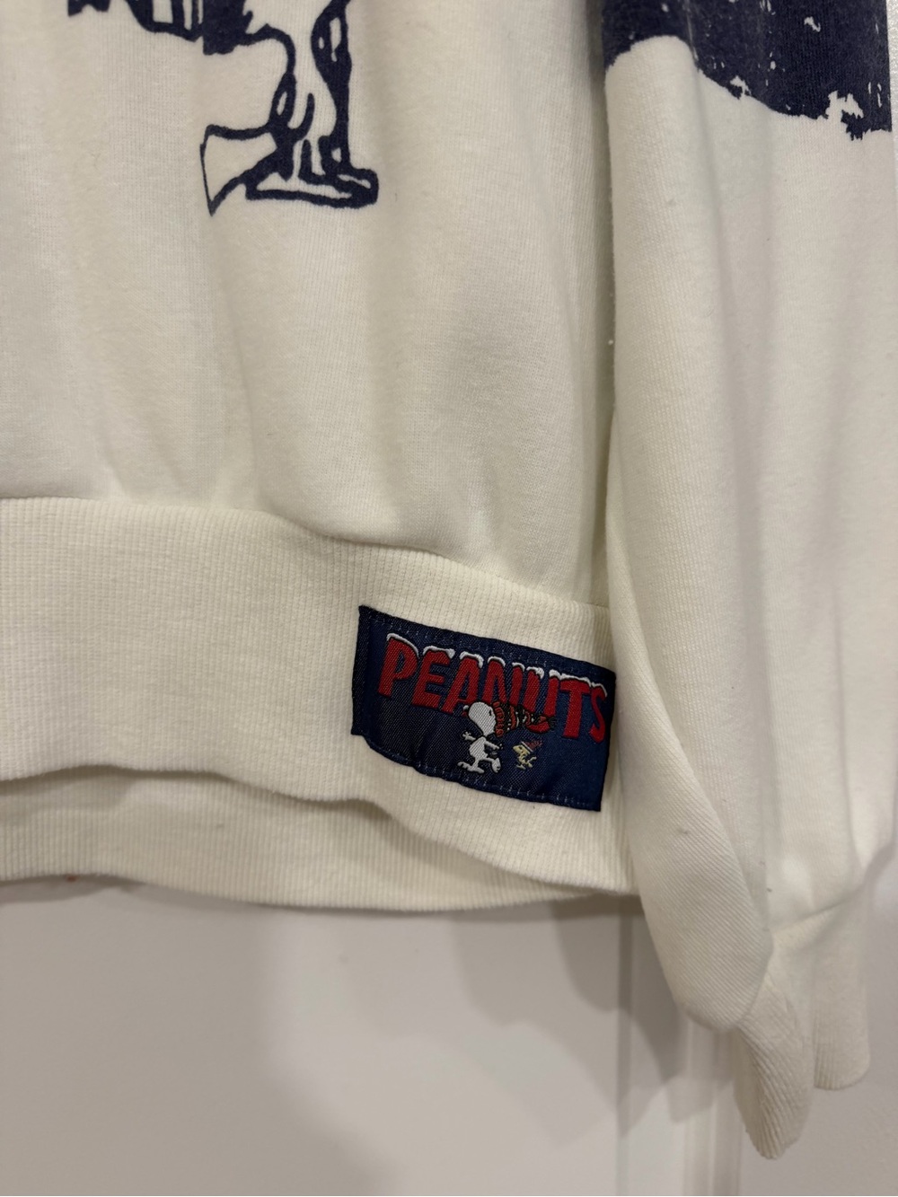 Peanuts White Crewneck Sweater with Navy Ski Graphic - Picture 2 of 6
